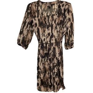 I.N. STUDIO size 10P belted, sheer animal print tunic/dress. EUC